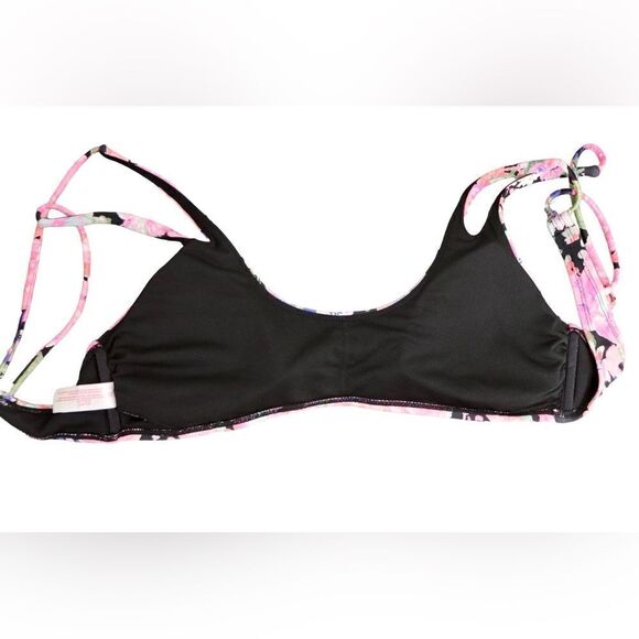 No Boundaries Pink Black Floral Bikini Swim 2pc Swimsuit LARGE Beach Cruise - Picture 5 of 14